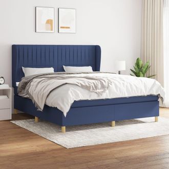 vidaXL Vidaxl - Cama Box Spring Con Colch&oacute;n Tela Azul 180x200 Cm