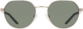 Nike Traveler Trend 52mm Round Sunglasses in Satin Gold /Green at Nordstrom