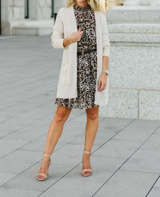 Kensie Ada Chenille Cardigan In Ivory