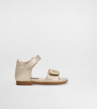 Dolce & Gabbana Laminated Nappa Leather Sandals - Woman Grey Leather 20