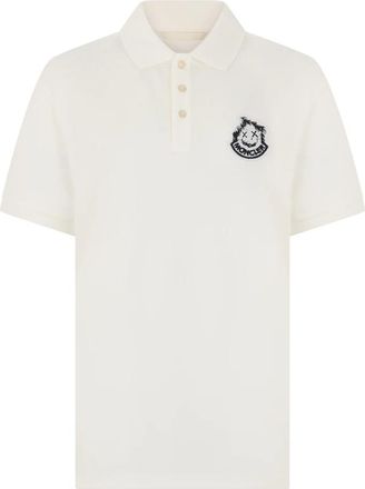 Moncler Poloshirt met korte mouwen - Heren - Polos - Wit - XL - Katoen - Tops
