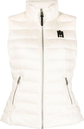 Mackage logo-patch puffer gilet - women - Duck Down/Recycled Nylon/Recycled Nylon/Feather - L - Neutrals
