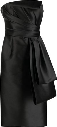 Alberta Ferretti Mikado bow-detail midi dress - women - Polyester/Polyamide/Acetate/Cupro/Polyamide/Elastane/Elastane/Silk - 42 - Black