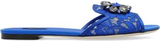 Dolce & Gabbana Bianca Slides - Dames - Sandalen - Blauw - 35 EU - Leer - Schoenen