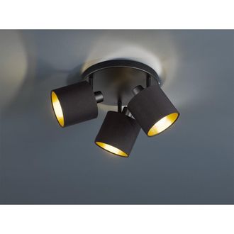 Reality Reality Leuchten - Tommy Plaf&oacute;n 3xe14 Spot Negro-oro &Oslash;25 Cm Trio Lighting