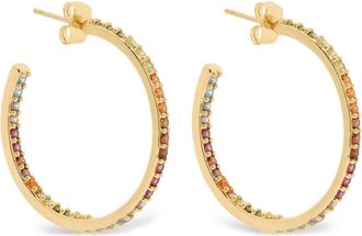 Crystal Haze Serena rainbow crystals hoop earrings - Gold