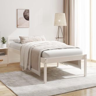 vidaXL Cama Senior Individual Sin Colch&oacute;n Blanco 90x190 Cm Vidaxl