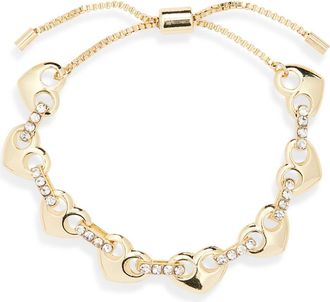BaubleBar Hearts Beat as One Slider Bracelet in Clear at Nordstrom Rack