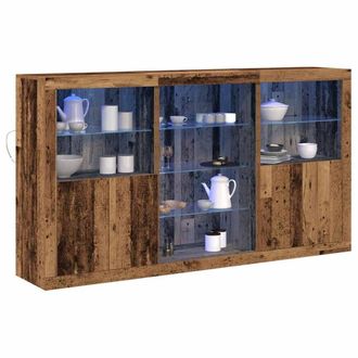 Berkfield Home Sideboard with LED Lights Old Wood 181.5x37x100 cm Engineered Wood in Brown