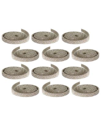 Melrose International Champagne Set Of 12 Rolls Glitter Rope Ribbon