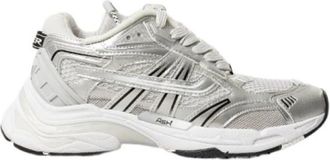 Ash Race 05 Zilveren Leren Sneakers - Dames - Sneakers - Grijs - 36 EU - Leer - Schoenen