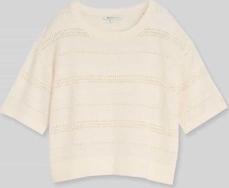 Tom Tailor Denim Relaxed Fit Pullover in Strickoptik in Offwhite, Gr&ouml;&szlig;e XS