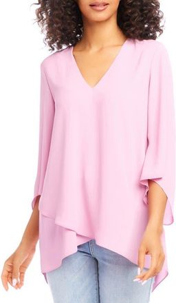 Karen Kane Crossover Hem Asymmetric Top in Dusty Pink at Nordstrom, Size X-Small