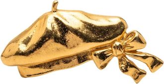 Chanel Pre-owned Jewellery, female, Yellow, Size: ONE SIZE Pre-owned Beret with Bow Brooch