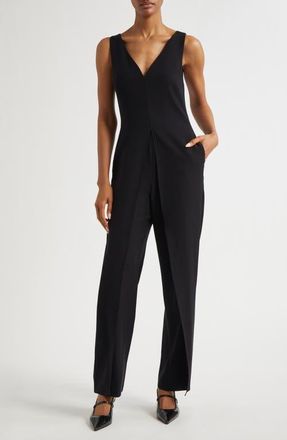 Emporio Armani Sleeveless Jumpsuit in Solid Black at Nordstrom, Size 8 Us