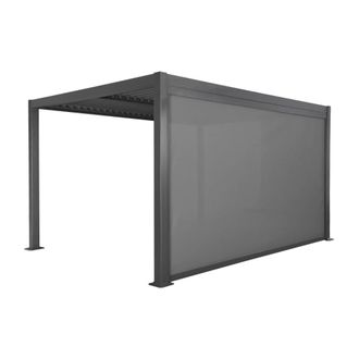 Sweeek P&eacute;rgola bioclim&aacute;tica de aluminio y acero 3x4m + toldo 4m, antracita