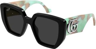 Gucci Vierkante Zonnebril - Dames - Zonnebrillen - Zwart - 54 MM - Accessoires