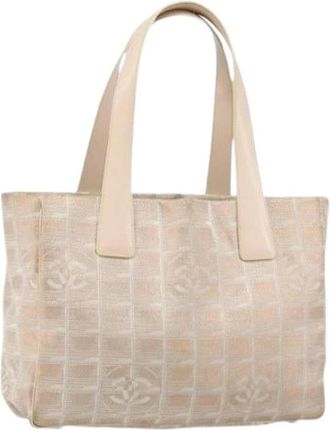 Chanel Pre-owned Vintage Nylon Tote Bag - Dames - Vintage Shopper - Beige - ONE Size - Nylon - Vintage
