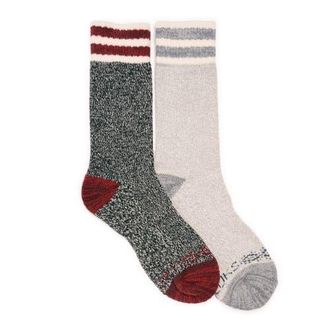 Muk Luks Dream Step Cozy Crew Sock 2 Pair Pack in Ebony/grey at Nordstrom