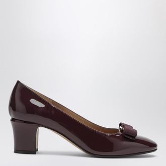 Ferragamo Plum Vara Bow Pumps