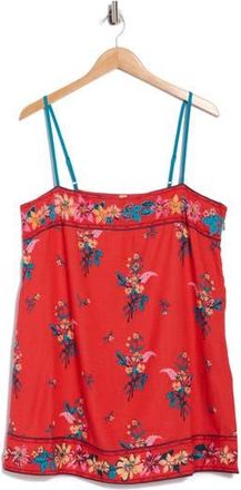 Free People Bali Embroidery Border Floral Minidress in Red Combo at Nordstrom Rack, Size X-Large