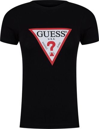 Guess Dames/dames Logo Katoenen T-shirt (Jet Zwart)