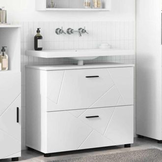 vidaXL Bathroom Cabinet with Drawer with Door White 76.5 x 35 x 64 cm vidaXL