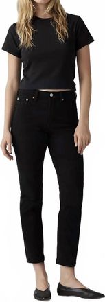 Levi's Straight Leg Crop Jeans In Black Sprout