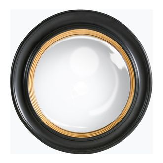 Beliani Espejo De Pared Redondo Marco De Material Sint&eacute;tico De 66 X 66 Cm Vidrio Negro Malo