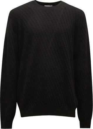 Paolo Pecora Maglione Textu Wool Jumper - male - Paolo Pecora - Round-neck Knitwear - Black - 2XL - Knitwear