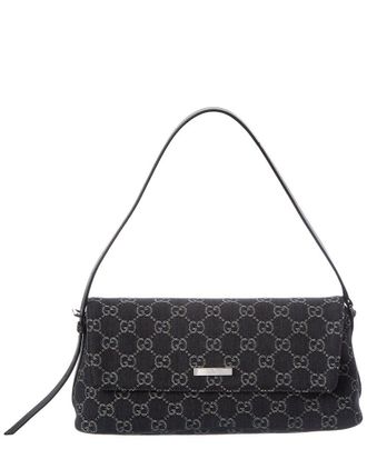 Gucci Madison Medium Gg Denim & Leather Shoulder Bag