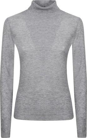 Fabiana Filippi Dames, Tops, Grijs, Maat: XS Wol