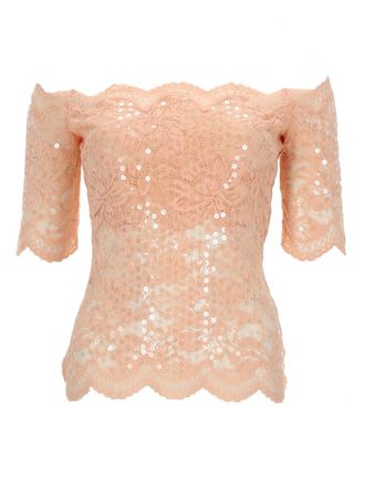 Paco Rabanne Off-The-Shoulder Sequined Lace Top