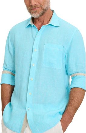 Tommy Bahama Paradise Breezer Linen Button-Up Shirt in Blue Radiance at Nordstrom, Size 2Xlt