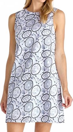 Jude Connally Yolanda Stretch Poplin Dress In Ocean Treasure White