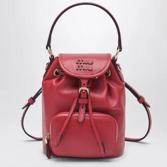 Miu Miu Small red leather backpack