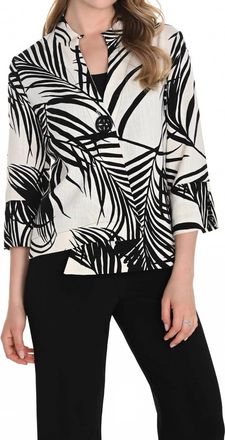 Frank Lyman Design Linen Jacket In Black/white