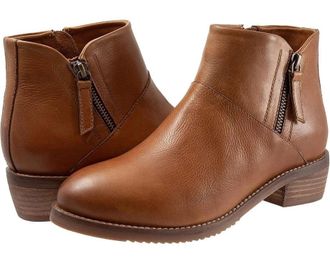 Softwalk Womens Softwalk Roselle Boots Luggage Leather Ankle Bootie HAWK3021