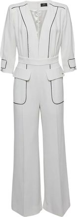 Elisabetta Franchi Jumpsuit met contrasterende afwerking - Wit