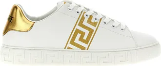 Versace Gold Polyamide Low Top Mens Sneakers