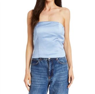Drew Antonia Shadow Stripe Top In Sky