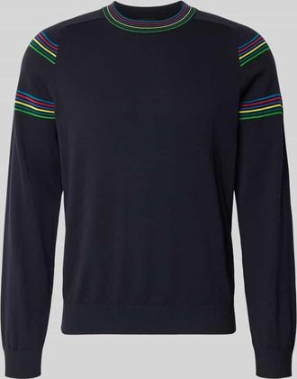 Paul Smith Pullover mit Rundhalsausschnitt und Kontraststreifen in Marine, Gr&ouml;&szlig;e L