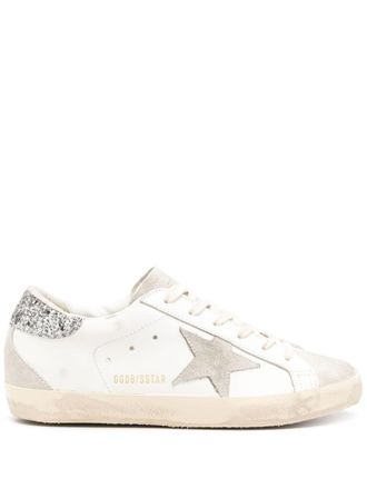 Golden Goose Sneakers Super-Star con tacco glitter - Bianco
