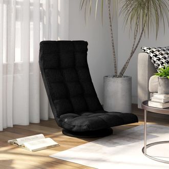 vidaXL Vidaxl - Silla De Suelo Giratoria De Tela Negra