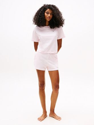 Tommy Hilfiger Womens T-Shirt & Short Sleep Set - Pink - XL