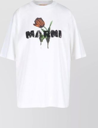 Marni cotton oversized tulip print t-shirt