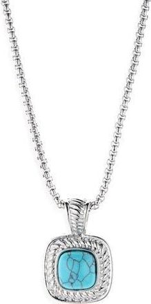 Natasha Faux Turquoise Pendant Necklace in Silver/Turk at Nordstrom Rack