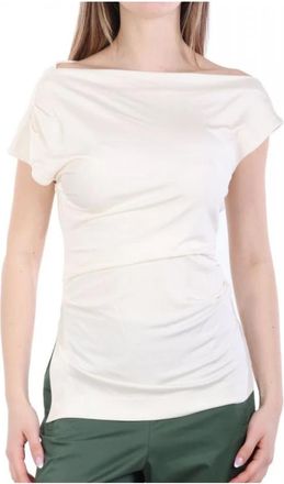 HUGO BOSS Etrima 2 One-Shoulder Top - Dames - T-shirts - Beige - M - Tops