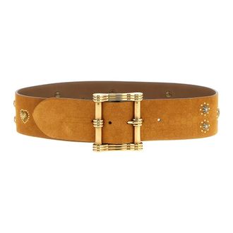 Etro Accessoires, Dames, Bruin, L, Leer, Suede Riem met Studs