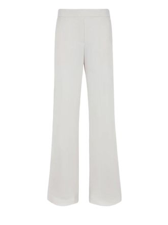 P.A.R.O.S.H. Wide-Leg White Cady Trousers With Elastic Waistband